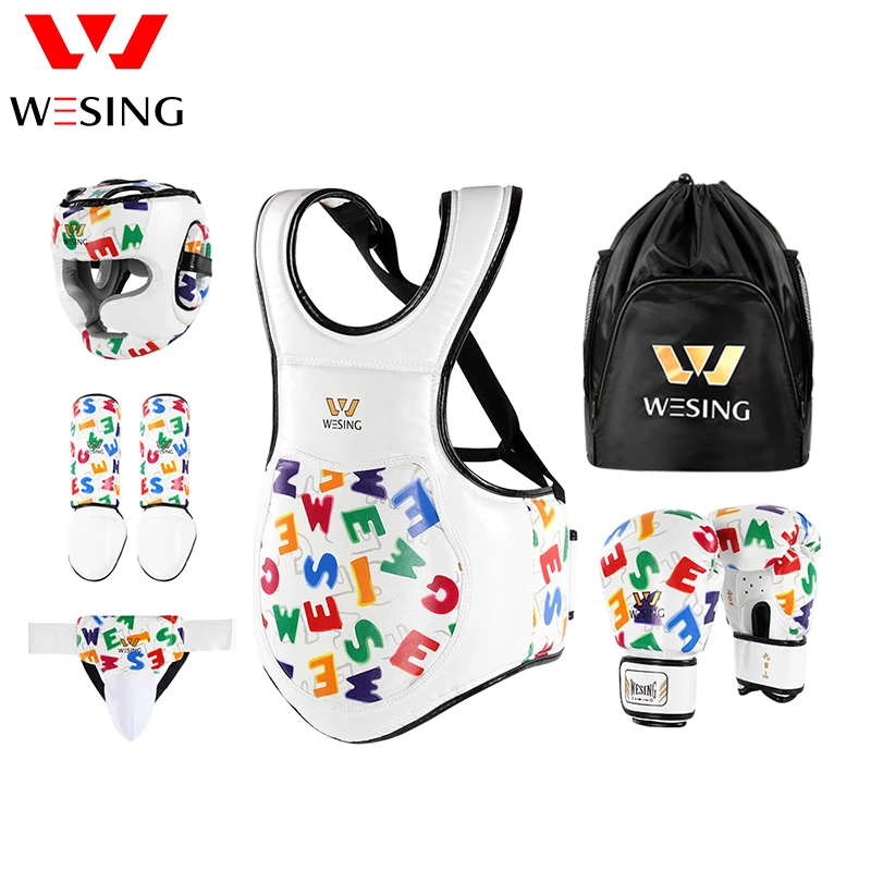 Wesing Kids Attrezzature Per Arti Marziali Wushu Sanda Protector Gear Sanda Competition Training 8 Pezzi Set Spedizione Gratuita