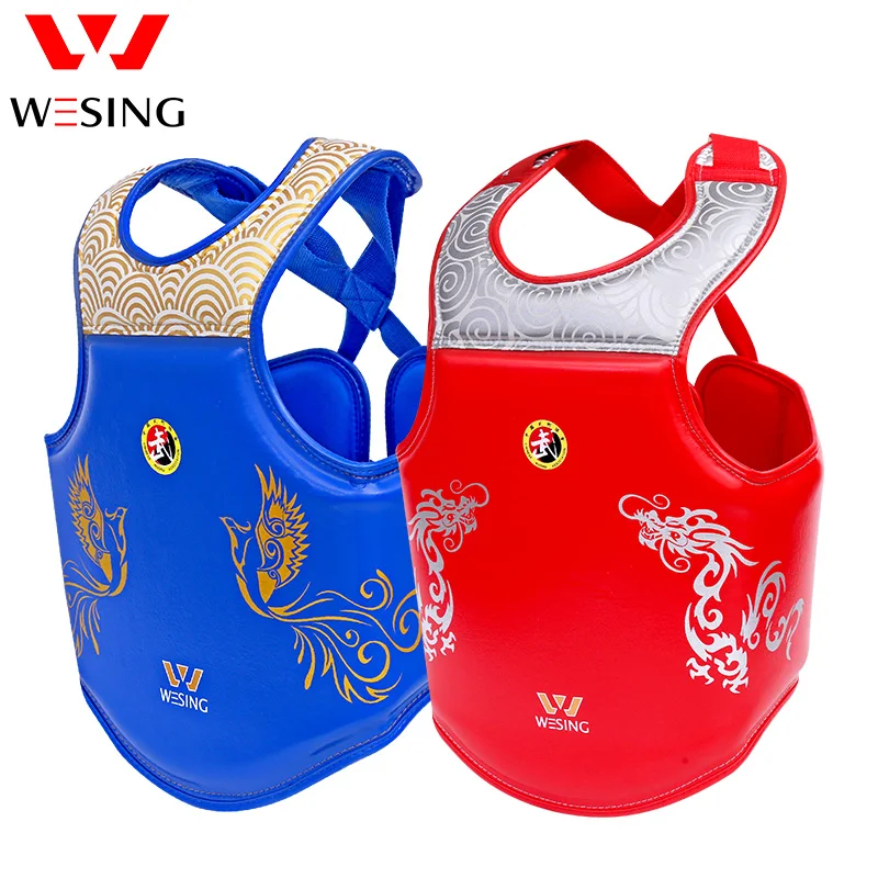 Wesing Wushu Sanda Pettorina In Microfibra Pu Leather Sanshou Chest Protector Per Sanda Competition