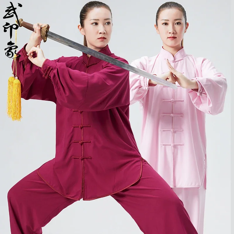 Abbigliamento Tradizionale Cinese Uomo Donna Adulto Tai Chi Kung Fu Uniforme Latte Seta Casual Arti Performance Pratica Vestiti Wushu
