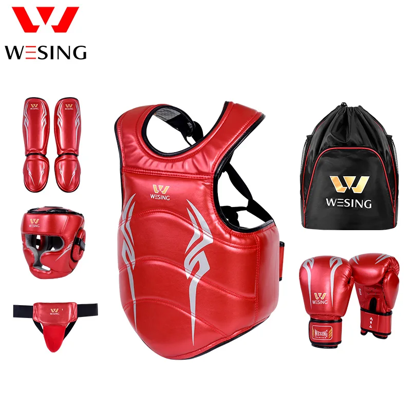 Wesing Kids Attrezzature Per Arti Marziali Wushu Sanda Protector Gear Sanda Competition Training 8 Pezzi Set Spedizione Gratuita