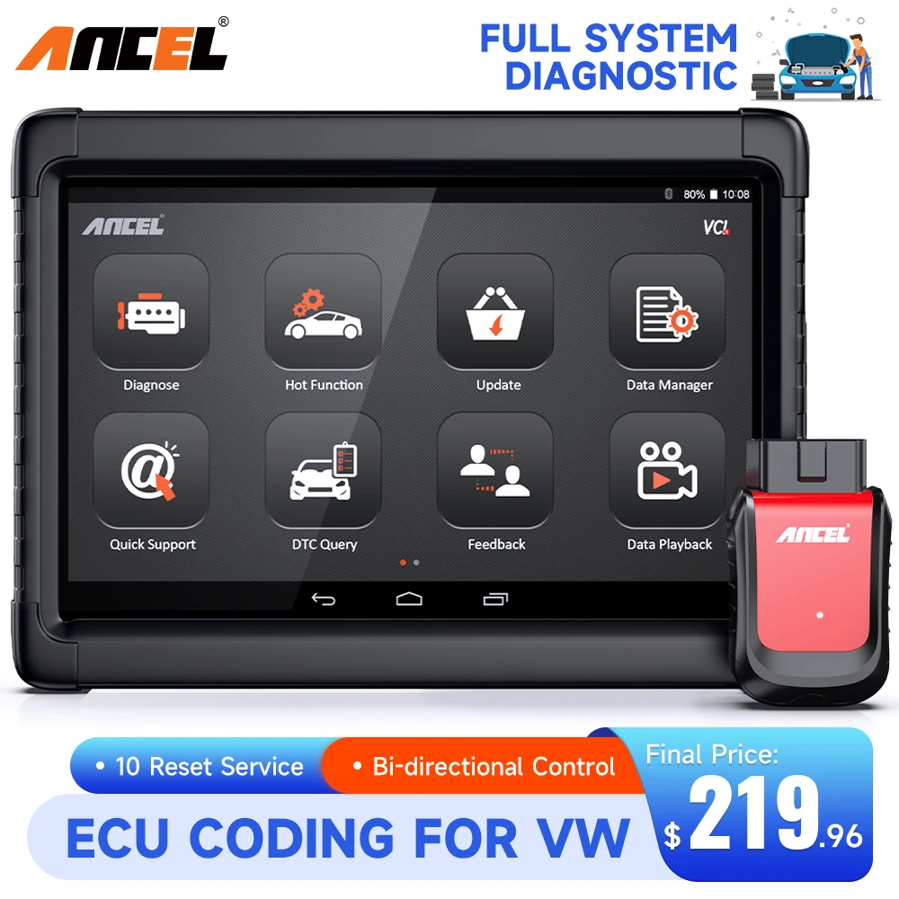 Ancel X6 Obd2 Scanner Professionale Abs Airbag Oil Epb Bms Reset Obd 2 Lettore Di Codici Scanner Automobilistico Strumenti Diagnostici Per Auto