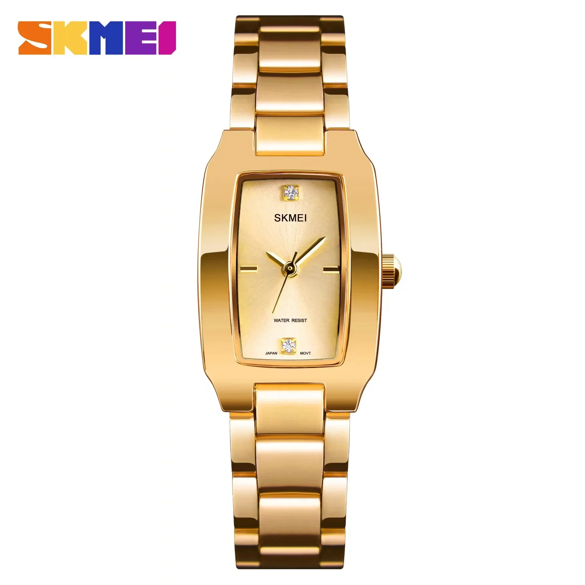 Skmei Ladies Casual Dress Luxury Silver Ladies Strass Waterproof Relogio Feminino Quartz Watch Fashion Thin Watches 1400