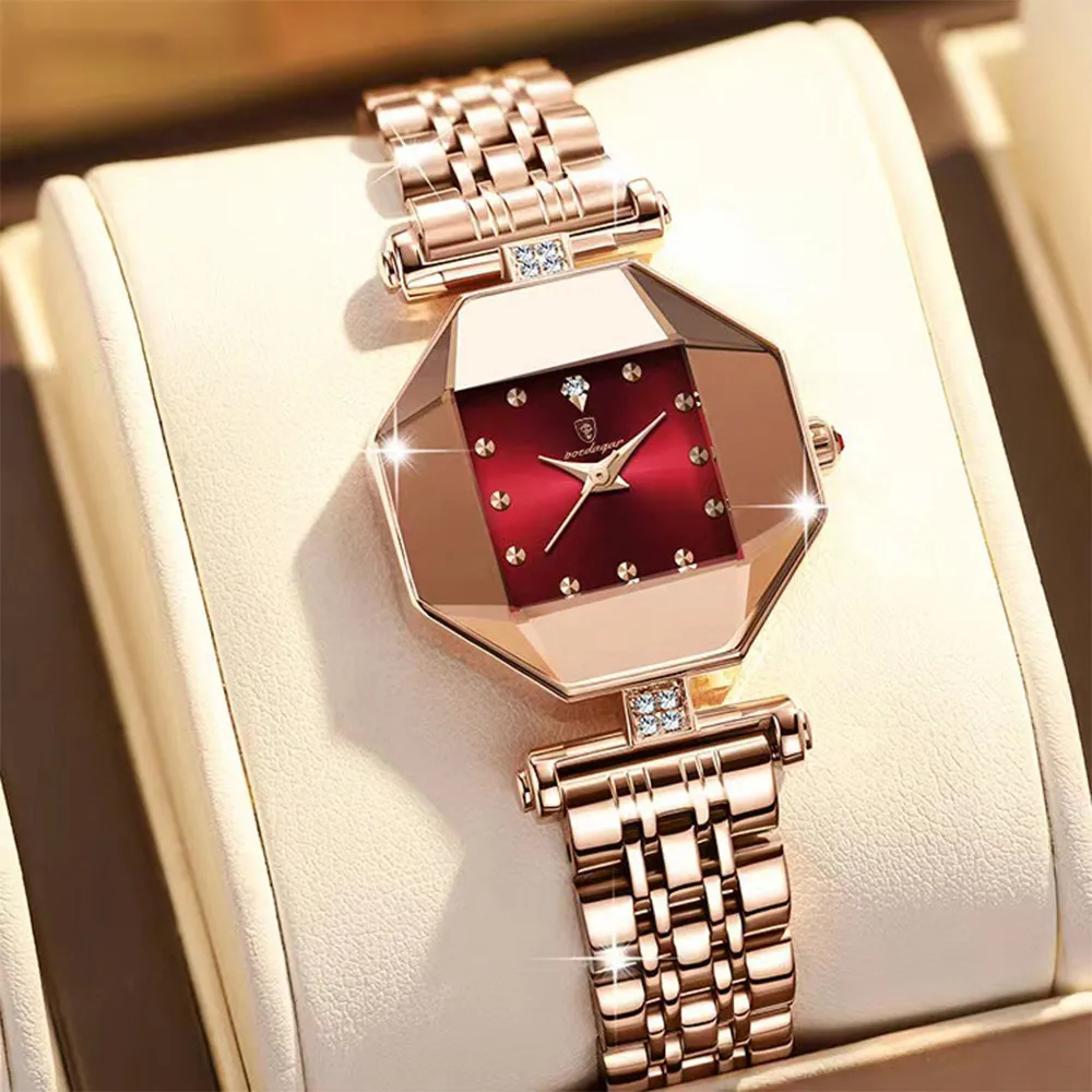 Orologio Da Donna Di Moda Di Lusso Poedagar Orologio Da Donna Al Quarzo Impermeabile In Acciaio Inossidabile Con Diamanti Casual Di Alta Qualità Zegar