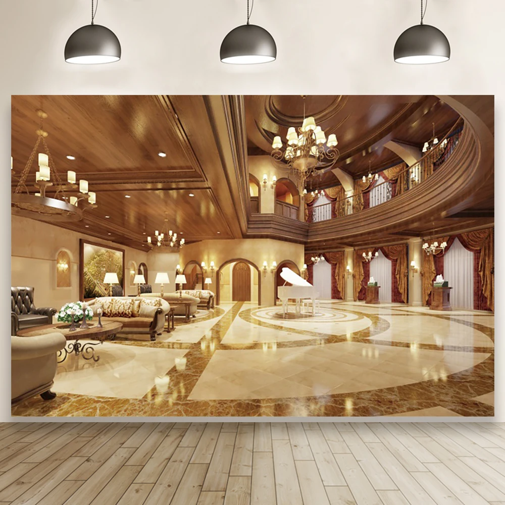 Laacco Luxury Hotel Lobby Tiles Lampadario Piano Room Decoration Ritratto Sfondo Fotografico Foto Sfondo Per Photo Stud