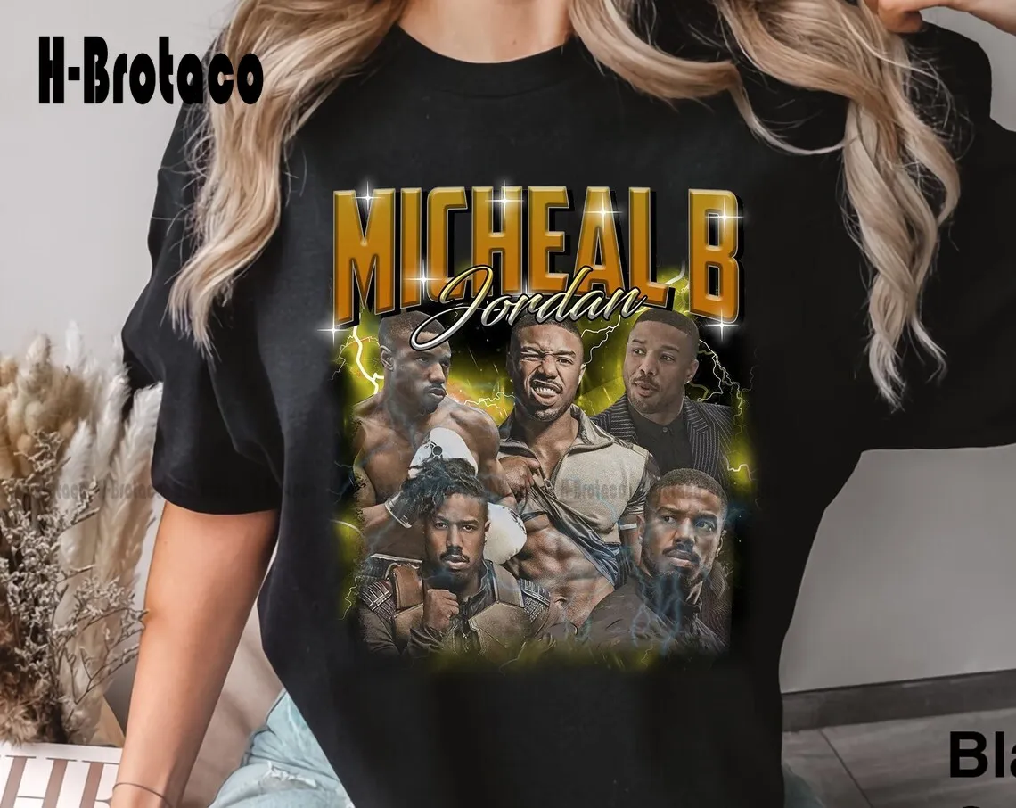 T-Shirt Retrò Michael B Jordan, Maglietta Michael-B-Jordan Merch