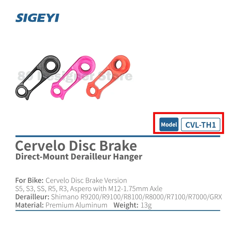 Sigeyi Cvl-Th1 Freno A Disco Cervelo S5, S3, Ss, R5,R3, Aspero Con Asse, Cvl-Th2 Cervelo Freno A Disco Gancio Deragliatore A Montaggio Diretto