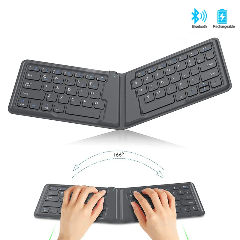 Tastiera Bluetooth Seenda Mini Tastiera Pieghevole Wireless Tastiera Bluetooth Ricaricabile Compatibile Con Mac Windows Android Pc