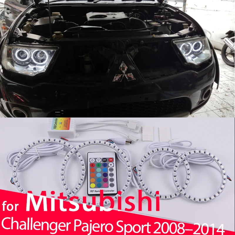 Telecomando Smd Rgb Multi-Colore Led Faro Angel Eyes Lampadina Halo Ring Lamp Per Mitsubishi Challenger Pajero Sport 2008-2014