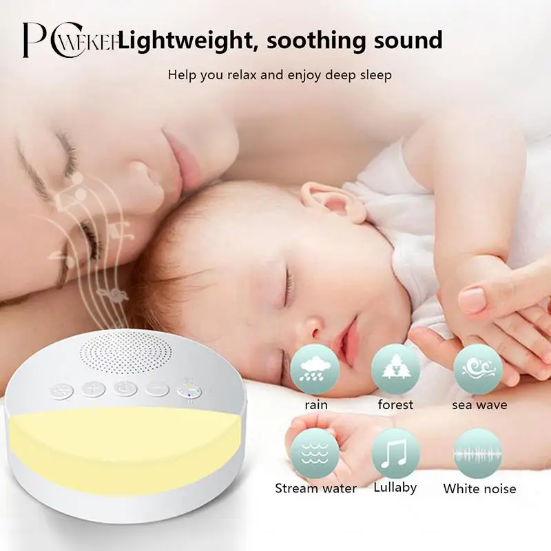 Baby White Noise Machine Usb Ricaricabile Spegnimento Temporizzato Sleep Machine Baby Sleep Noise Sound Player Night Light Timer
