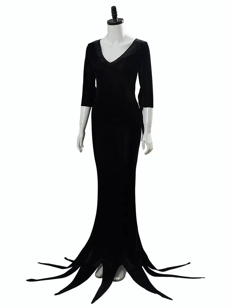 Morticia Costume Vestito Cosplay Vestito Vestito Vestito Uniforme