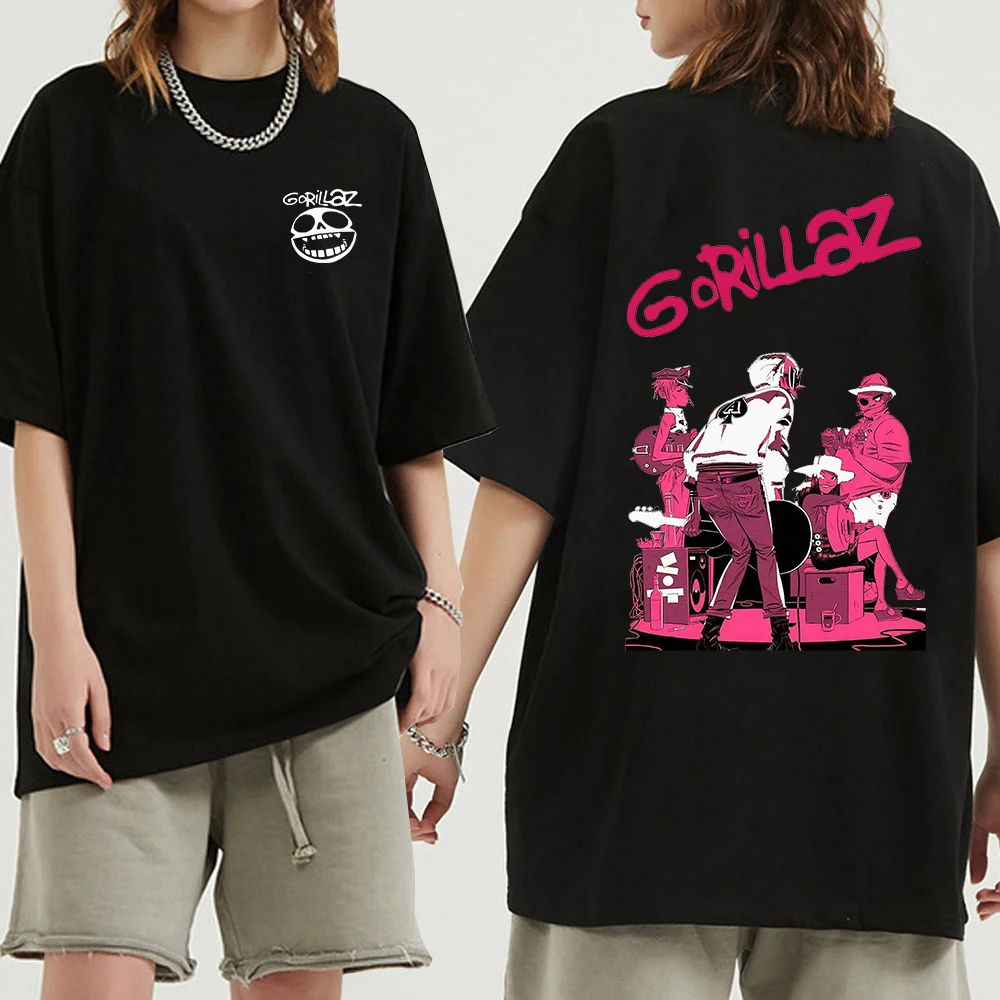 Gorillaz T-Shirt Uk Rock Band Alternative Rap Music Shirt Hip-Hop The Now-Now New Album Pure Cotton