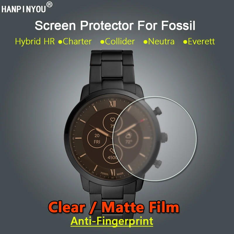 Pellicola Salvaschermo Per Fossil Hybrid Smartwatch Hr Carta Collider Neutra Everett Pellicola Morbida Trasparente/Opaca-Vetro Non Temperato