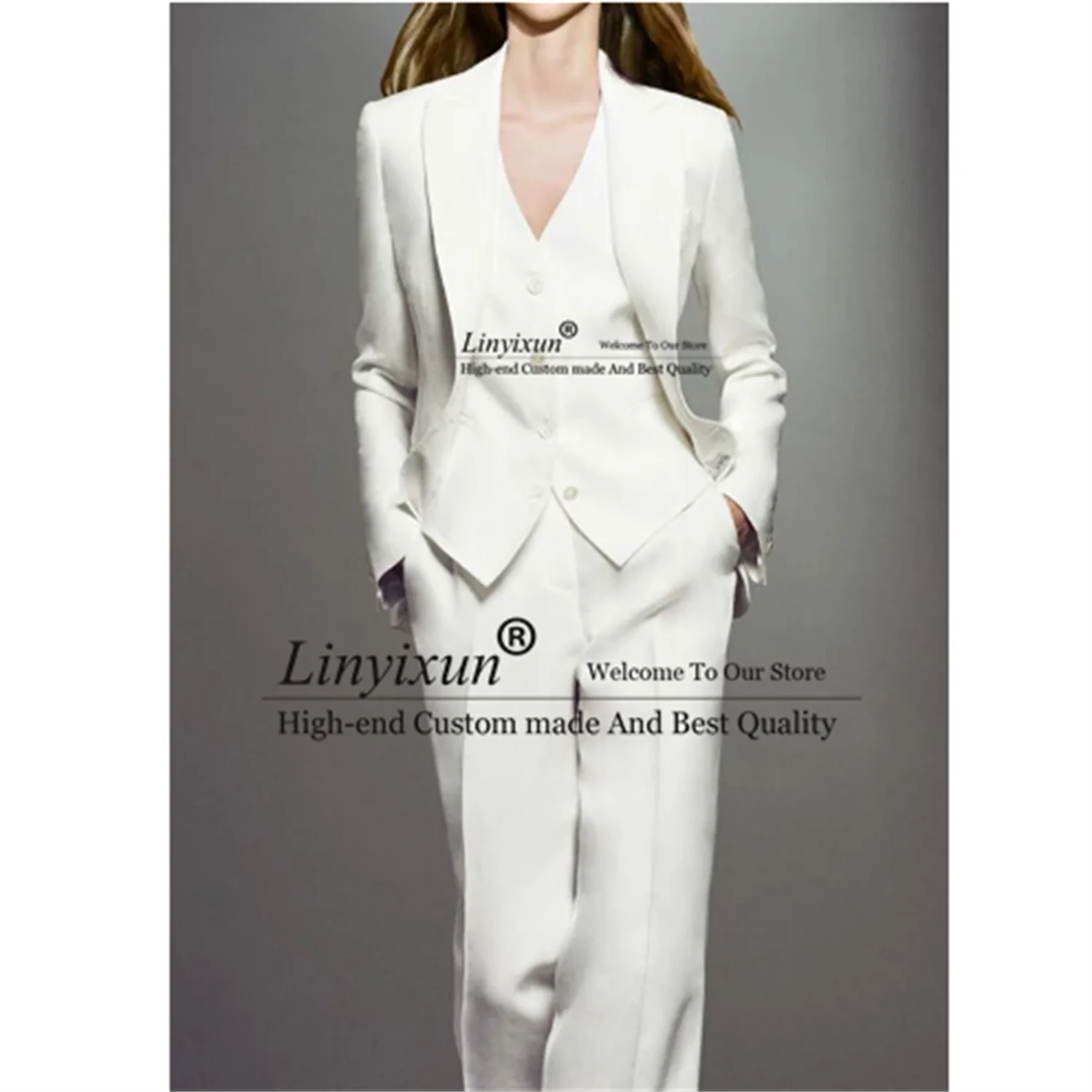 Abiti Bianchi Donna Ufficio Pantaloni Da Donna Tailleur Business Ensemble Femme 2 Pezzi Madre Madre Della Sposa Abiti Da Sposa Костюм Женский