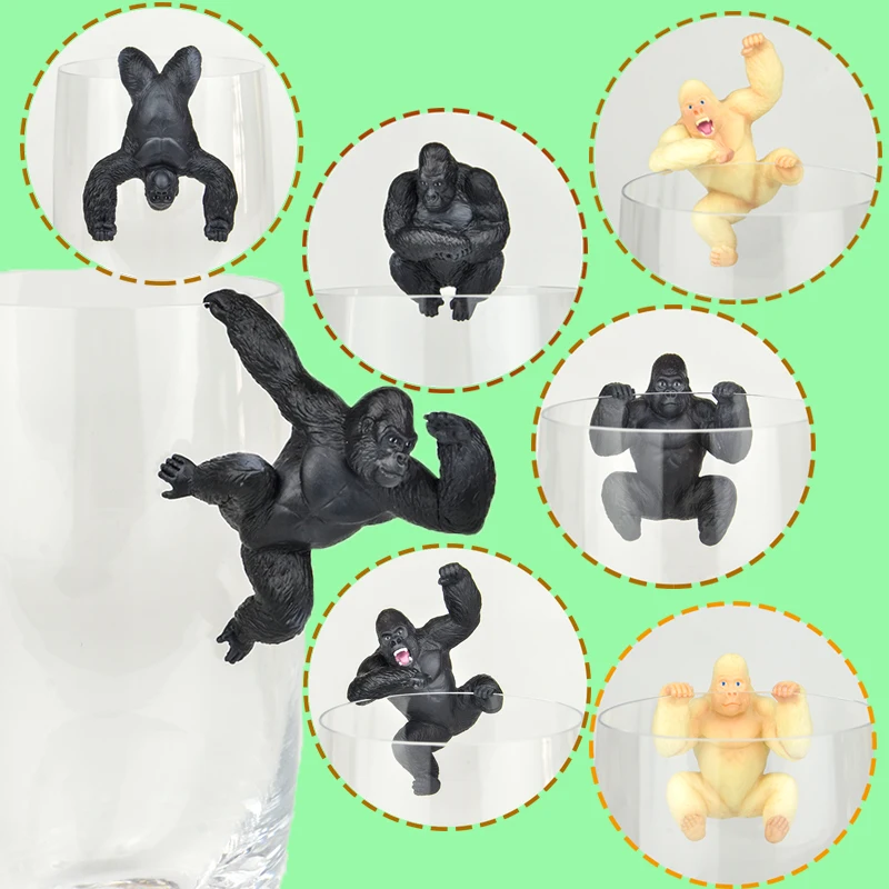 Original Genuine Capsule Toys Funny Big Silver Gorilla King Kong Monster Of King Putito Glass Gashapon Figures Ornamento Da Tavolo