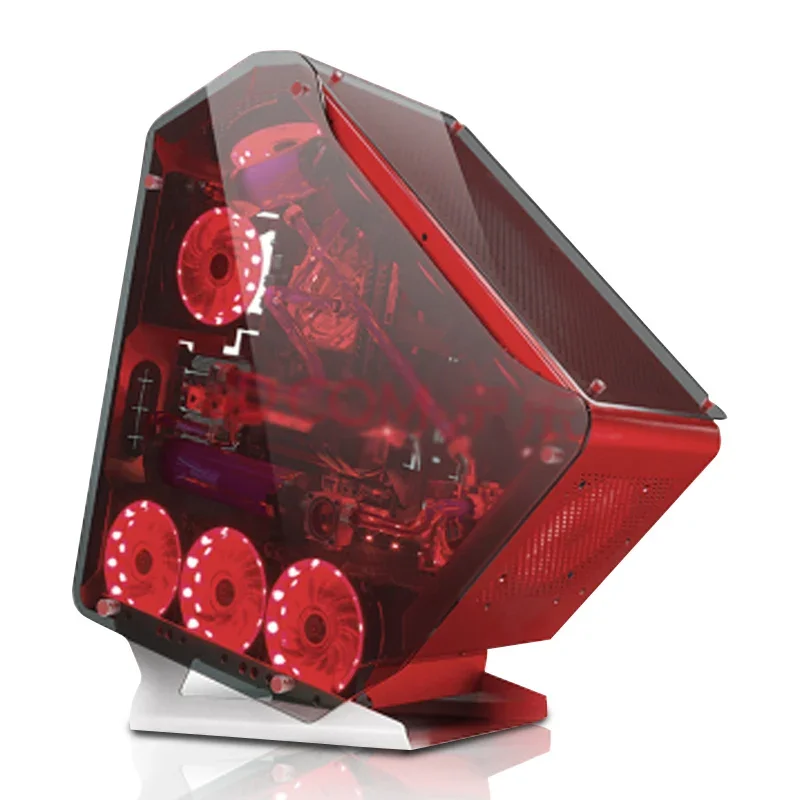 Custodia Da Tavolo Atx Micro-Atx Computer Gamer Case Full Trasparente Open Computer Tower