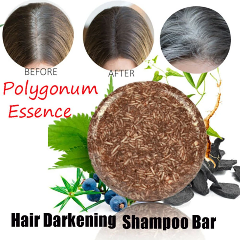 1Pc Polygonum Shampoo Oscurante Per Capelli Sapone Shampoo Solido Shampoo Oscurante Per Capelli Shampoo Polygonum Shampoo Polygonum Bar Capelli