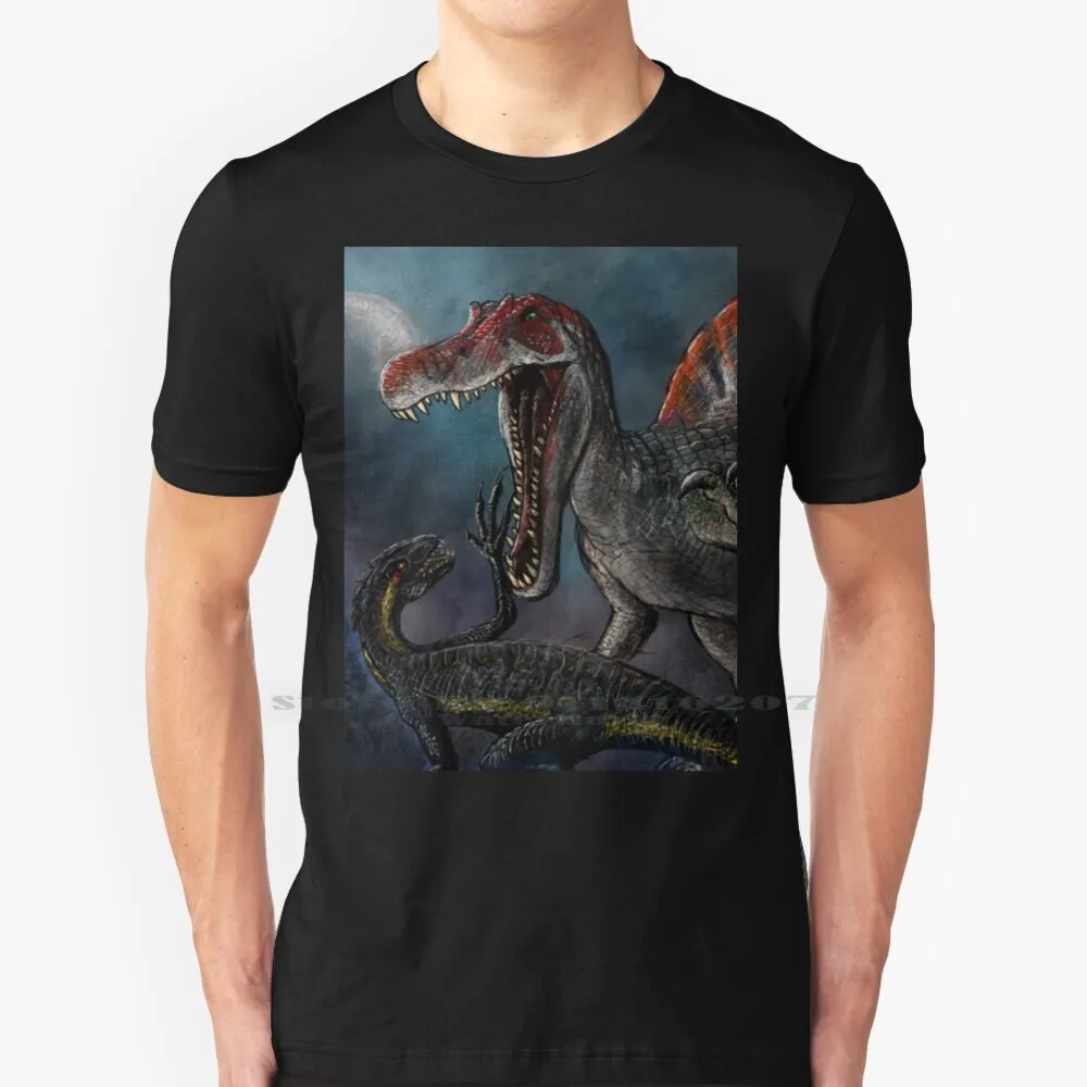 Spinosaurus Vs Indominus Rex Dinosaur Battle T Shirt 100% Puro Cotone Dinosauri Indoraptor Spinosaurus Dinosaur Battle World