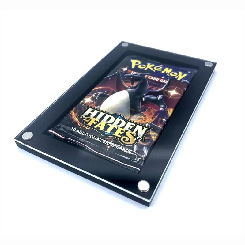 Black Frame Booster Packs Display Case Holder Booster Box Chiusura Case Trading Cards Pack Box Custodia Protettiva Singola Per Pokemon