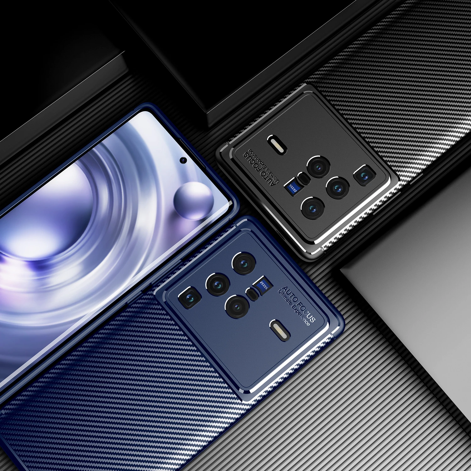 For Vivo X80 Pro Case Vivo X80 Pro Cover Shockproof Matte Carbon Fiber Soft Silicone Bumper Vivo X80 X70 Pro Vivo X Note 5G Case