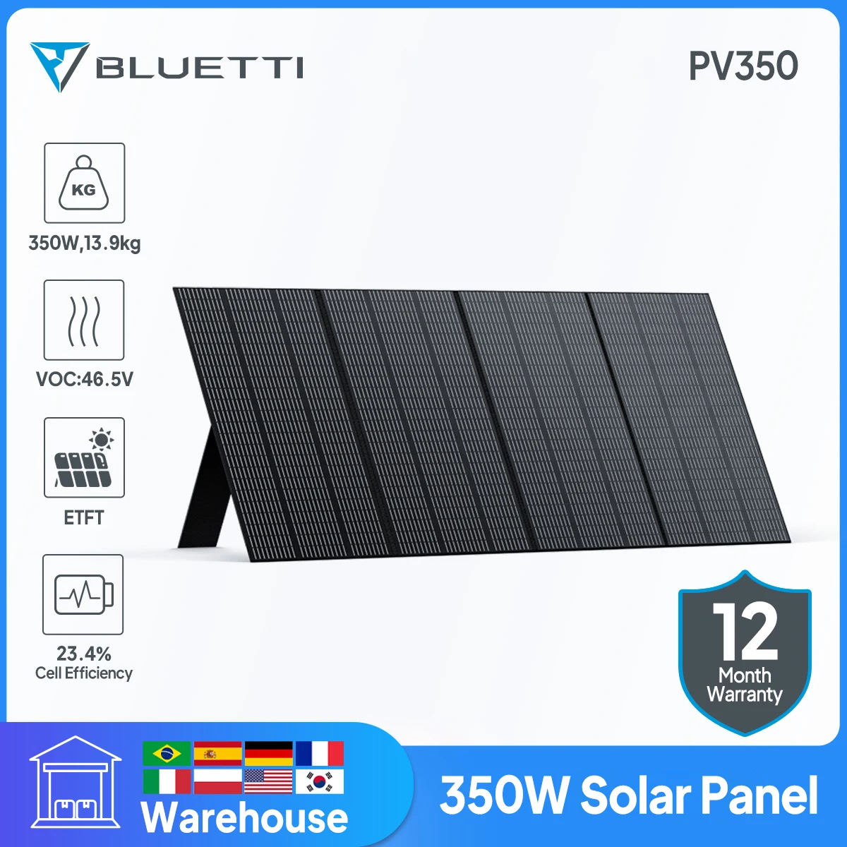 Caricabatterie Portatile Pieghevole Con Pannello Solare Bluetti Pv350 Da 350W Con Pannello Solare Sunpower Per Campeggio Escursionismo All'Aperto In C