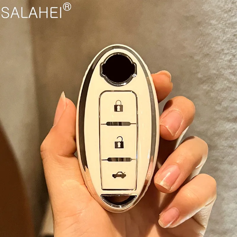 Fashion Car Key Case Cover Tpu Per Nissan Qashqai Pathfinder Versa Tidda Murano Rogue X-Trail Smart Car Key Bag Accessori Auto