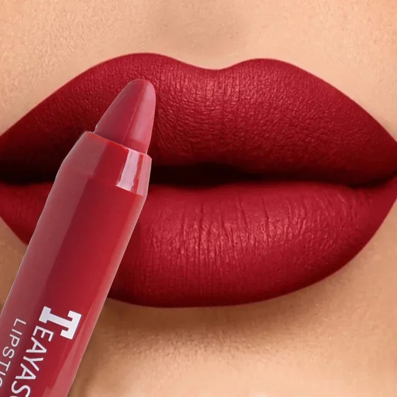 3 Pz/Set Velvet Matte Lipstick Pen Cosmetics Waterproof Lasting Nude Crayon Lipstick Non Sticky Brown Lip Liner Matita Trucco