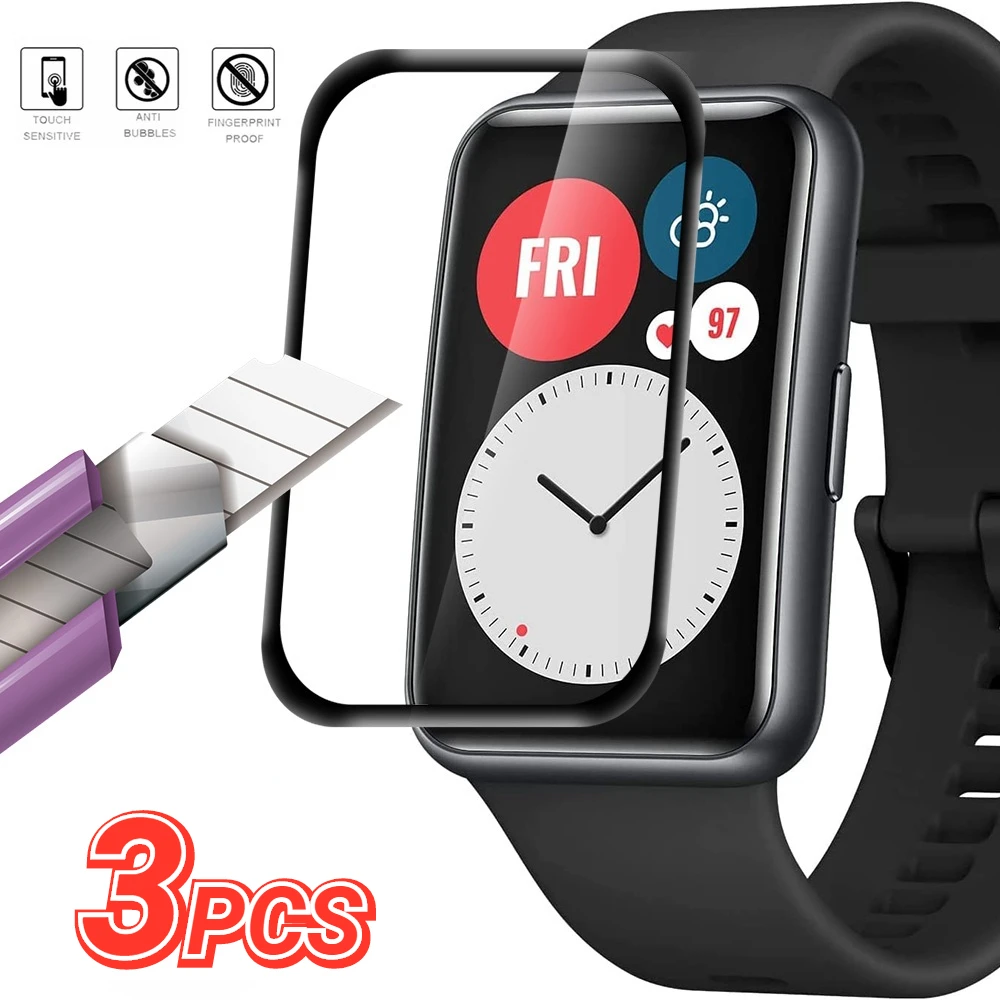 Pellicole Protettive Antigraffio A Copertura Totale 3 Pezzi Per Huawei Watch Es/Watch Fit Smartwatch Accessori Proteggi Schermo