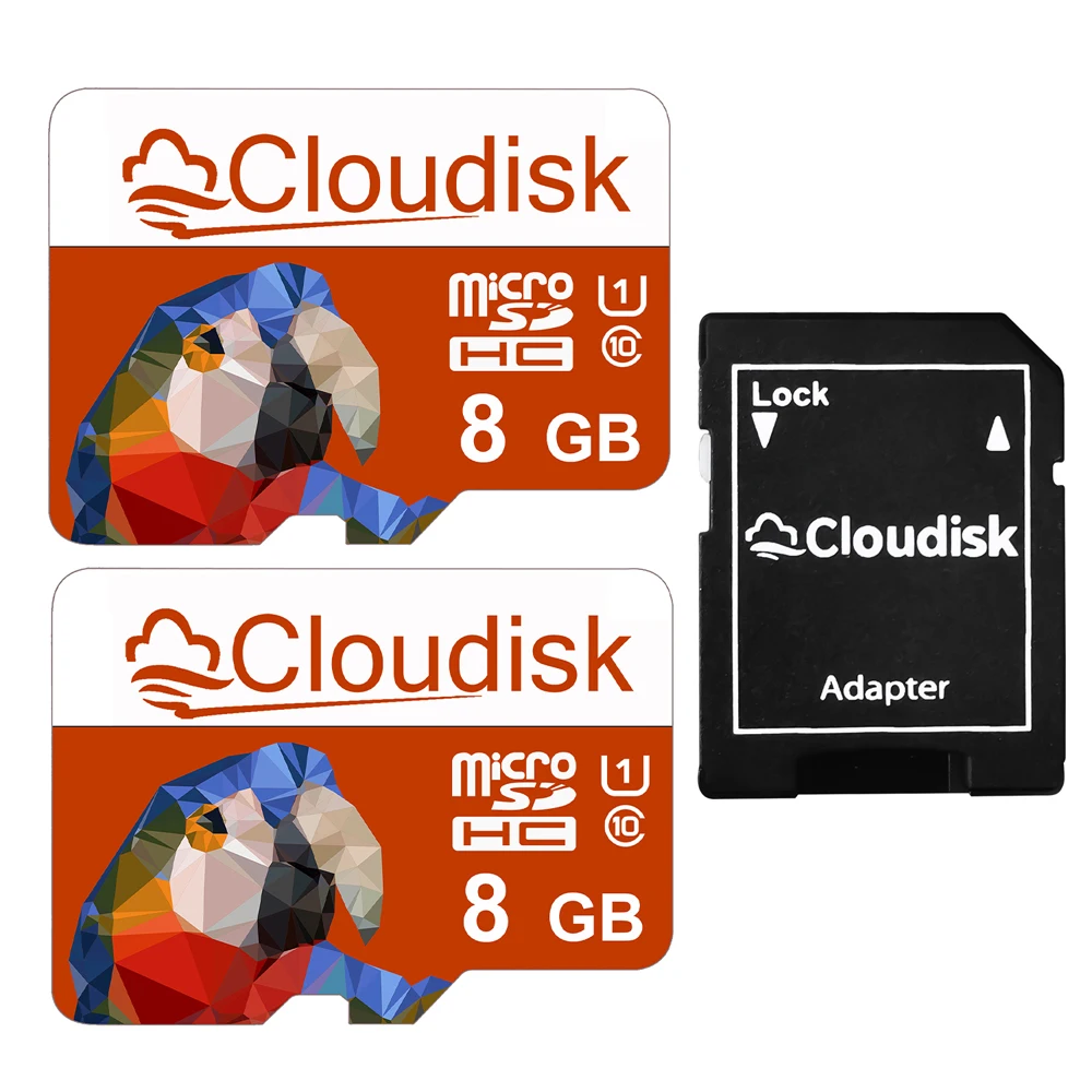 Confezione Da 2 Cloudisk Micro Sd 1Gb C4 Scheda Di Memoria Flash 4Gb 2Gb C6 Schede Microsd 128Mb 256Mb Tf Mini Sd Card Con Adattatore Per Lettore Rega