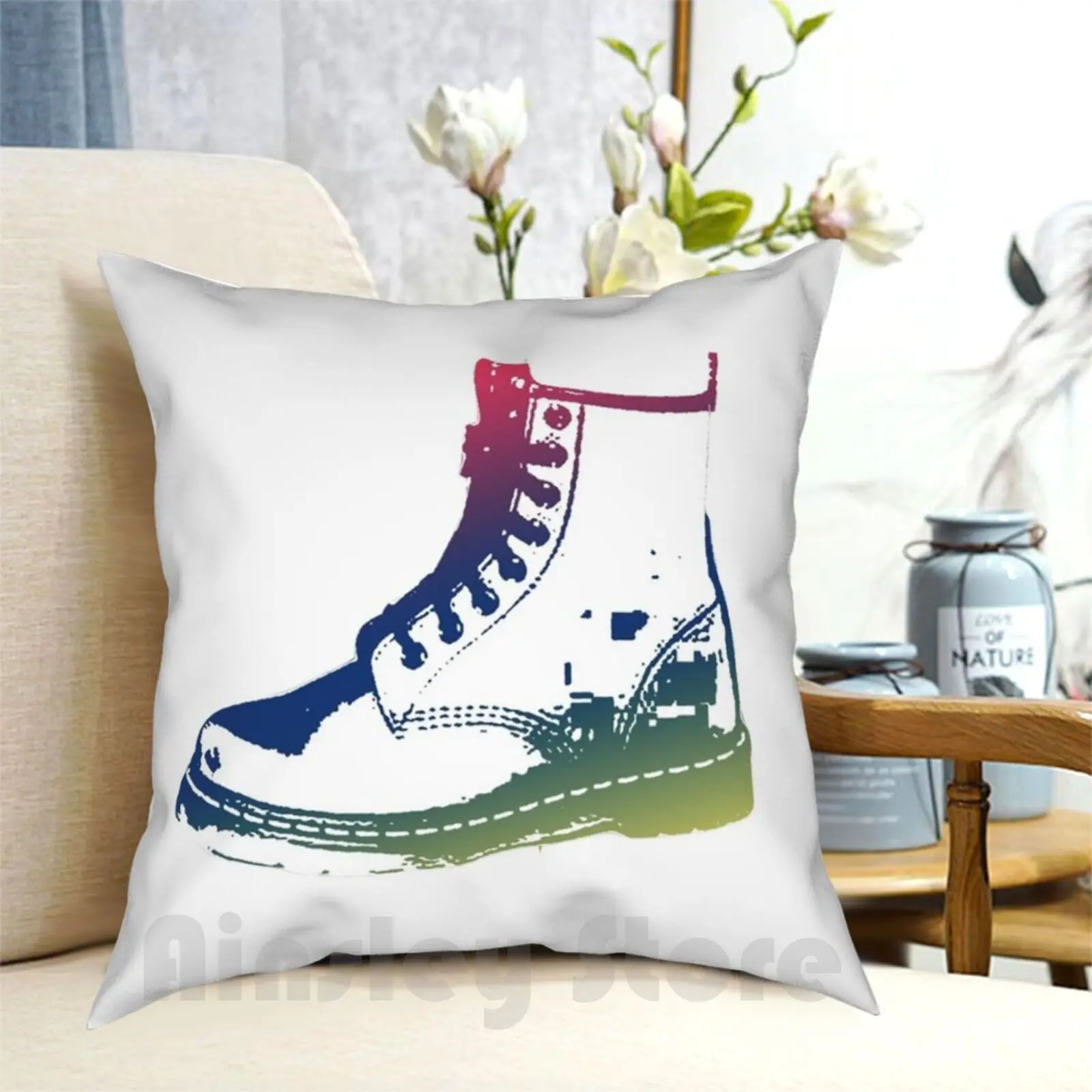Federa Stampata Home Soft Throw Pillow Martens Dr Shoes Botos Combat Boots Cool Boots Cool Shoes Hipster Counter