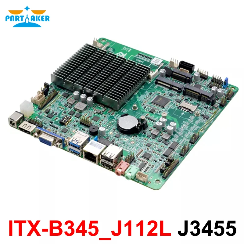 Thin Itx Mainboard Itx-B345_J112L Intel Celeron J3455 Quad Core Scheda Madre Industriale Vga Hd Lan Raffreddamento Senza Ventola