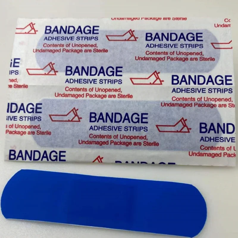 100Pac/Set Cerotto Rilevabile In Metallo Cerotti Per Ferite Blu Per Cuoco Chef Patch Di Pronto Soccorso Bende Adesive Facili Da Trovare