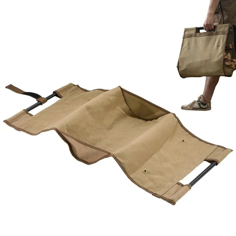 Portalegna Per Legna Da Ardere Borsa Per Legna Da Ardere All'Aperto Per Campeggio Comoda Presa In Metallo Supporto Per Legna Da Ardere Per Campeggio A