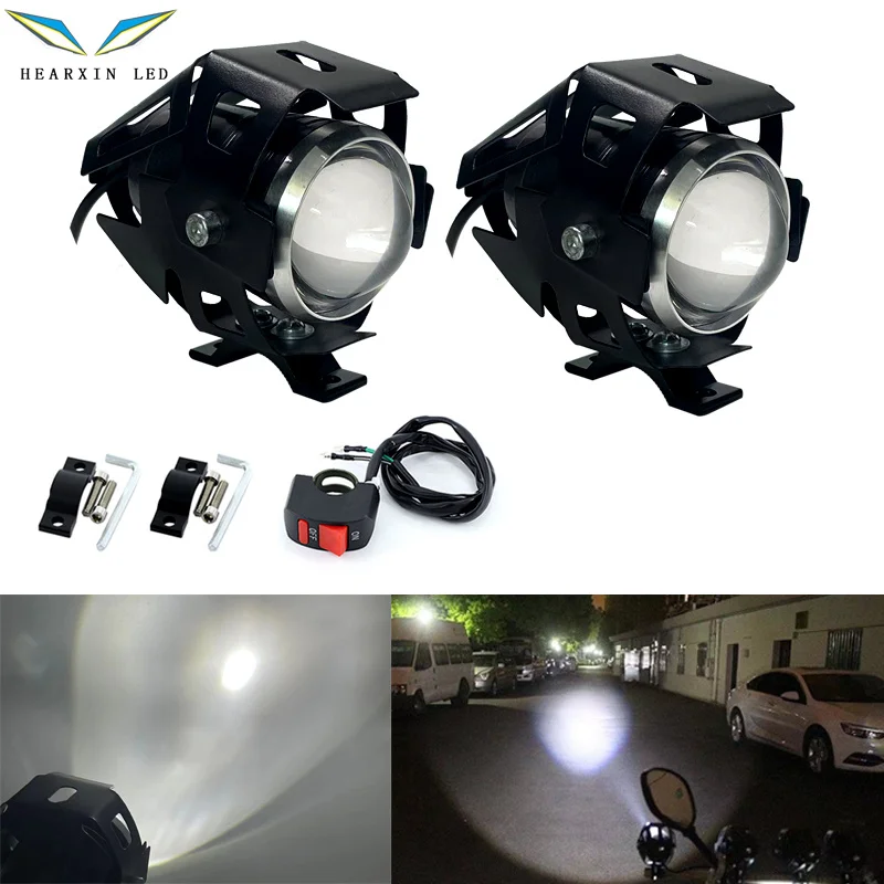 U5 Fari Moto Bianchi Lampada Ausiliaria Led Accessori Per Faretti Moto 12V Moto Drl Faretti Anteriori Con Occhi Di Angelo