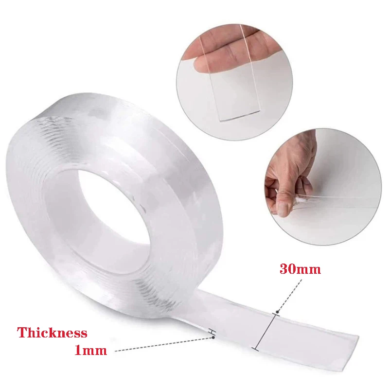 Length 1 Meter Nano Double Transparent Tape Reusable Waterproof Adhesive Strong Wall Stickers For Bathroom Kitchen Magical Tapes