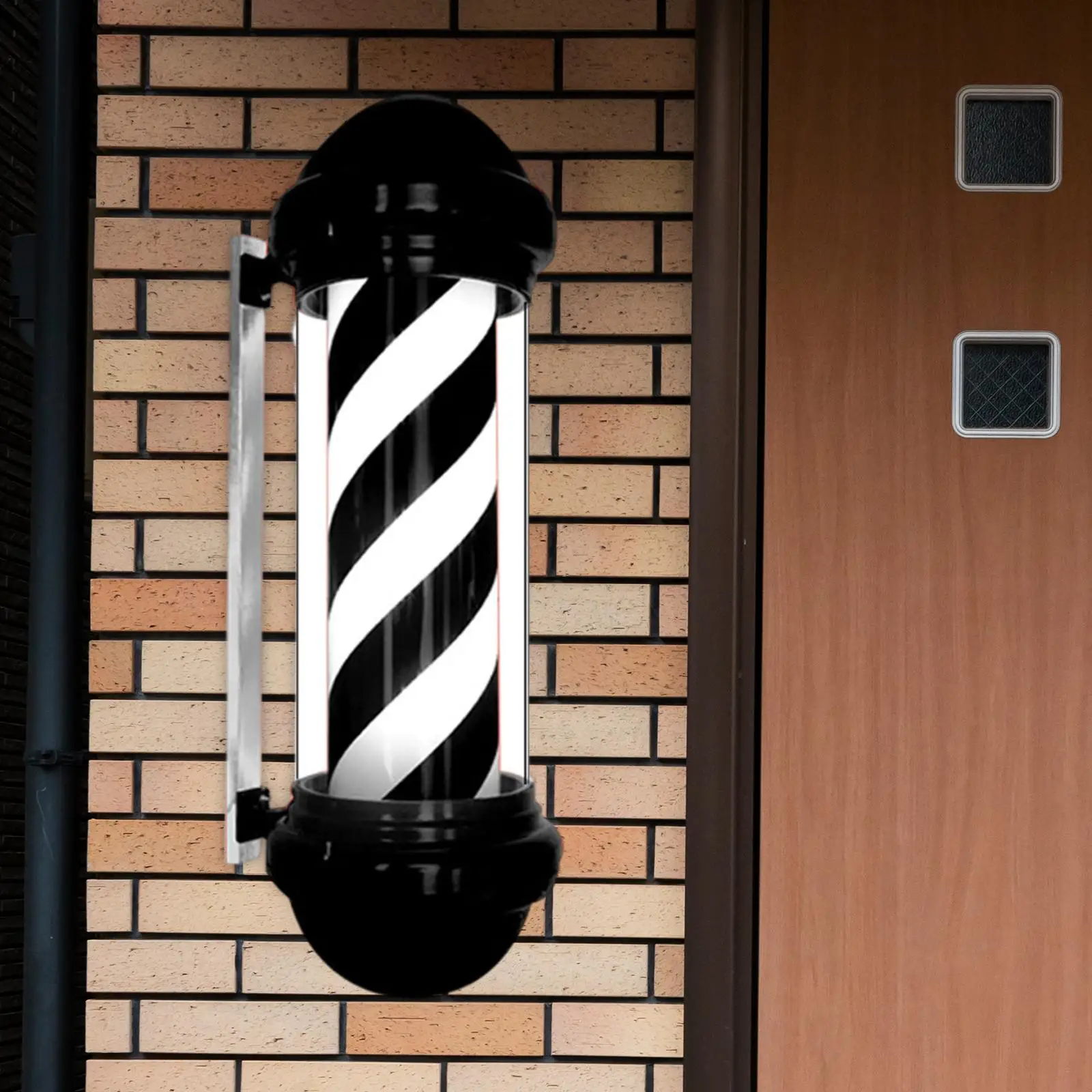 Barber Pole Light Lighting Hair Salon Rainproof Decor Indoor Outdoor Save Energy Montaggio A Parete Rotante Barber Shop Sign Us Adapter