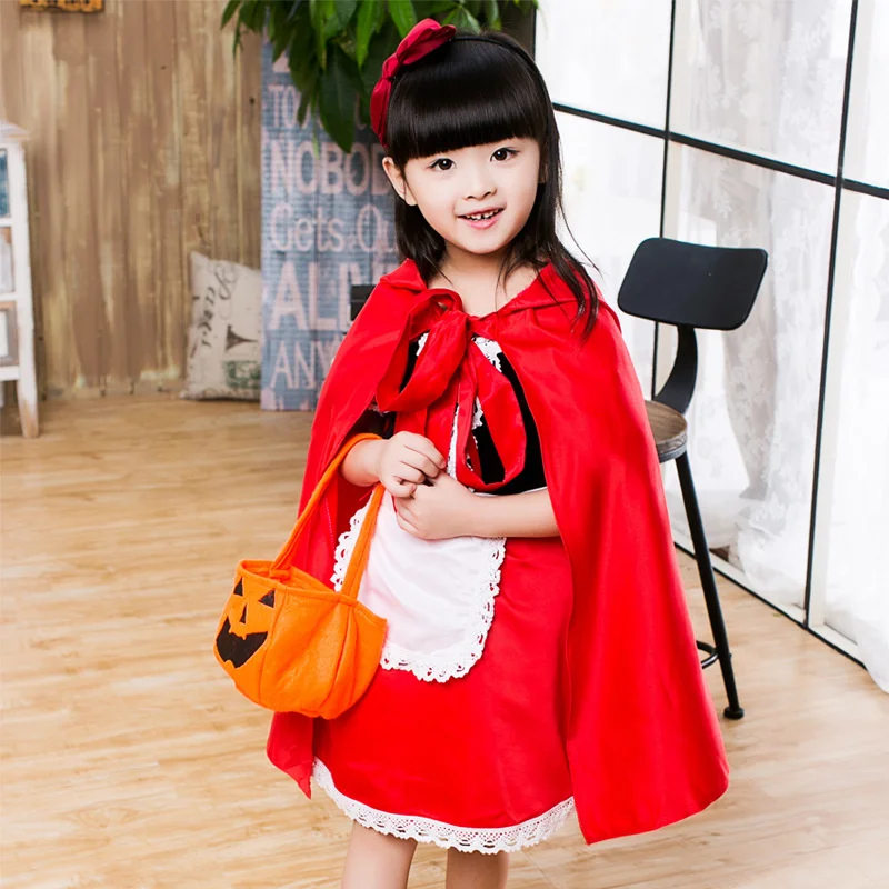 Halloween Girls Dress Kids Cosplay Stage Show Abbigliamento Set 2-14Y Teens Active Puffy Dresses Bambini Red Princess Clothing