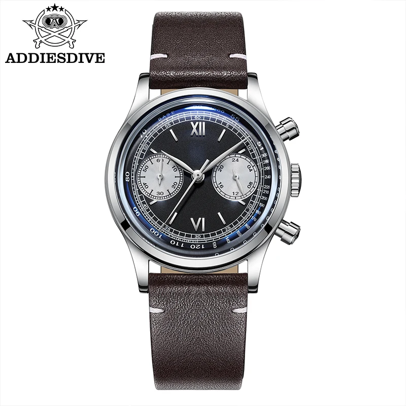 Addiesdive Man Fashion Watch 100M Diving Leather Belt Relogio Masculino Cronografo Multifunzionale Orologi Al Quarzo