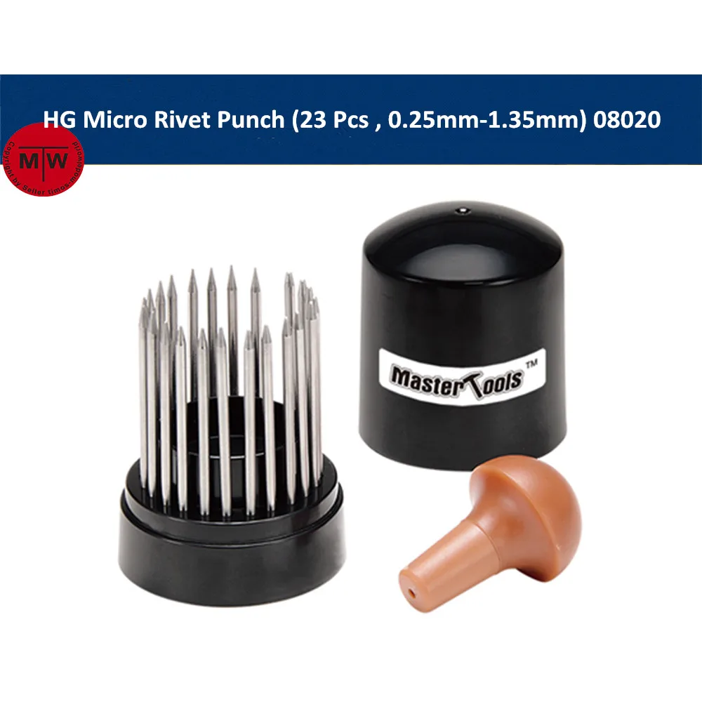 Master Tools 08020 Hg Micro Rivet Punch Per Hobby Modello Militare (23 Pezzi, 0.25Mm-1.35Mm)