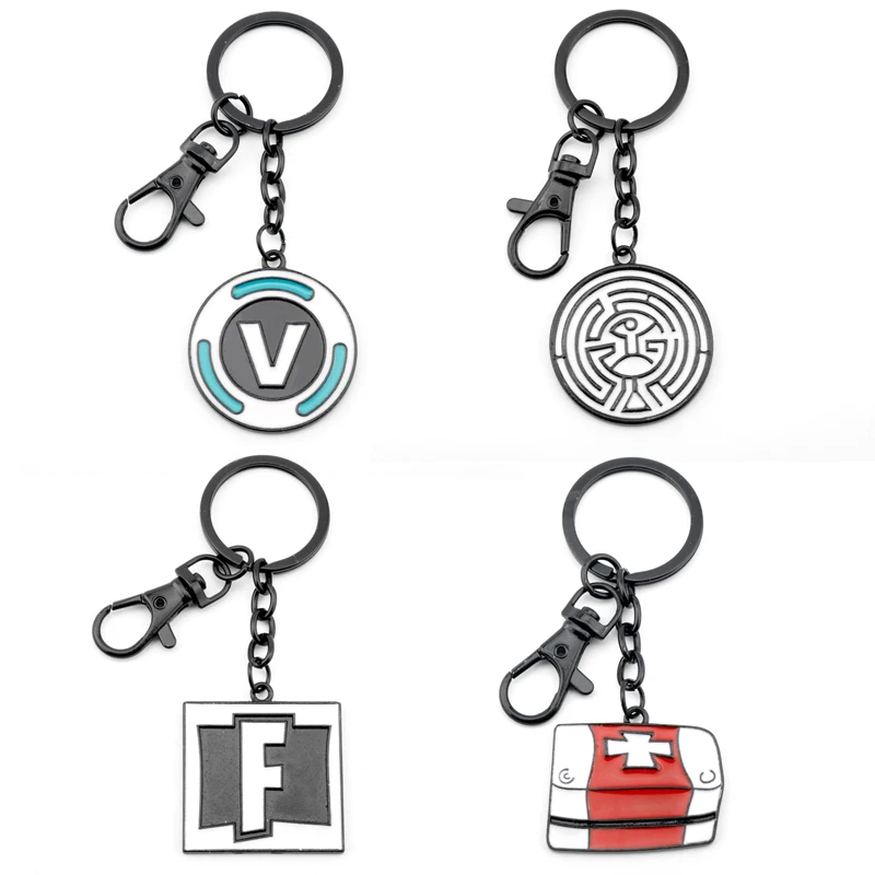 Ps4 Game Jewelry V-Bucks Coin Chug Jug Med Kit Portachiavi In Metallo Smaltato Portachiavi In Lega Portachiavi Per Uomo Donna Regali