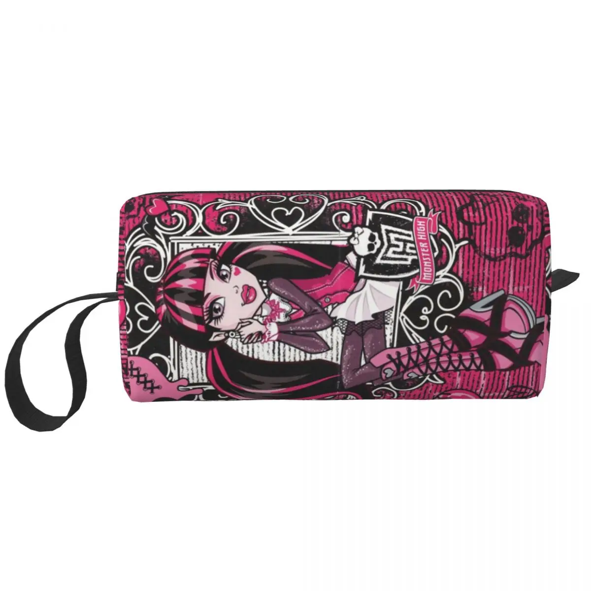 Draculaura Monster High Makeup Bag Pouch Cosmetic Bag Uomo Donna Cartoon Toiletry Bags Accessori Organizer