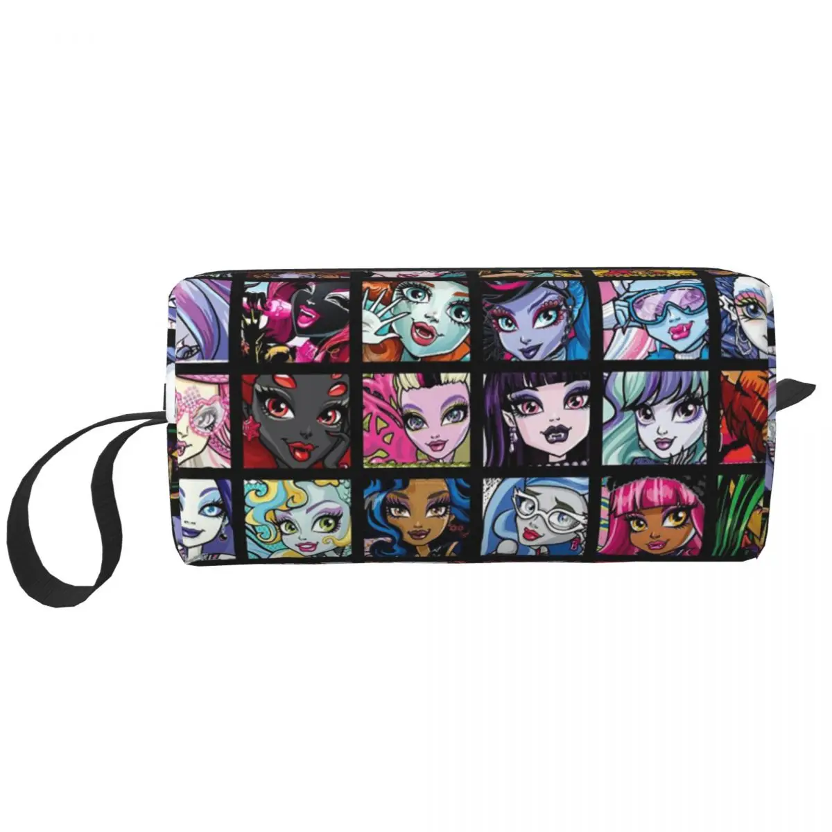 Monster High Collage Makeup Bags Draculaura Toiletry Cosmetic Bag Trend Travel Makeup Organizer Case