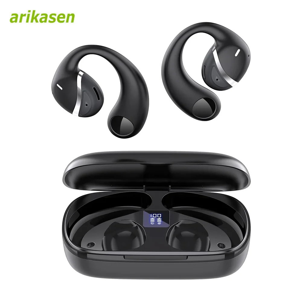 Cuffie Open Ear Wireless Bluetooth 5.3 Auricolari Open-Ear Auricolari Wireless Cuffie Bluetooth Conduzione D'Aria Con Microfono Led