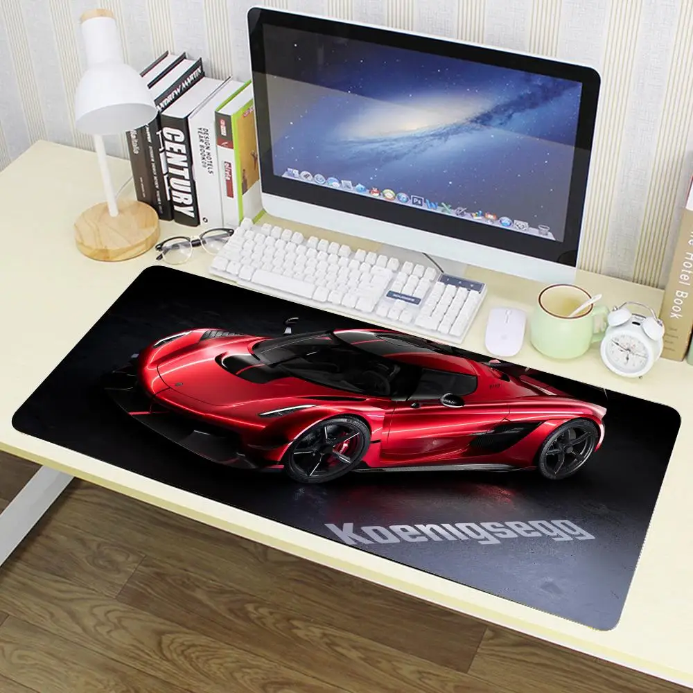 Koenigsegg Car Aesthetic Luxury Fashion Cool Mouse Pad Rubber Gamer Keyboard Pad Portable Soft Pc Gaming Office Large Desk Mat
