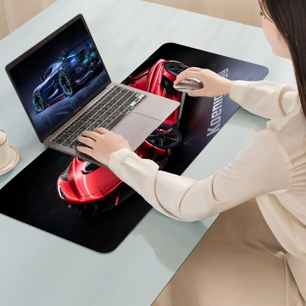 Koenigsegg Car Aesthetic Luxury Fashion Cool Mouse Pad Rubber Gamer Keyboard Pad Portable Soft Pc Gaming Office Large Desk Mat