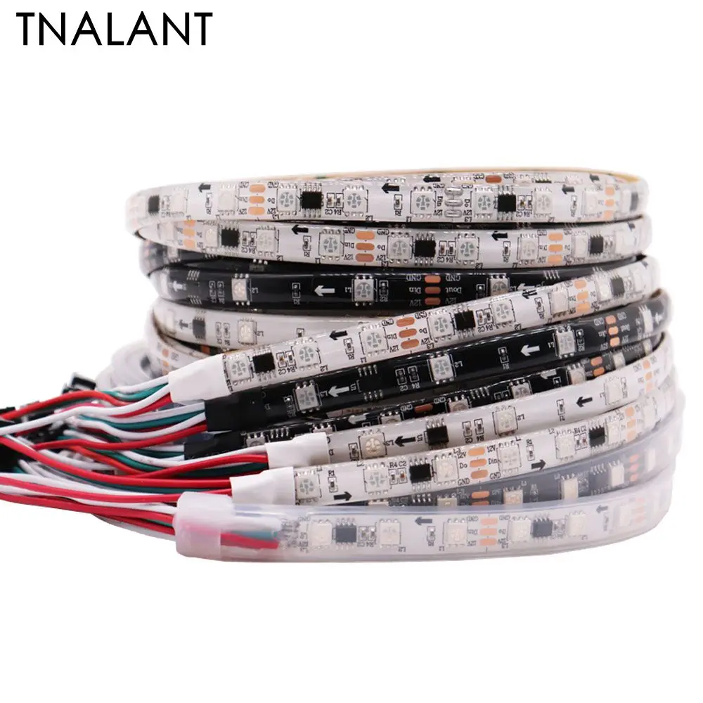Ws2811 Rgb Led Strip Light 5050 Rgb Indirizzabile 30/48/60Led Pixel Strip Light Full Colors Led Strip Ribbon Flessibile Digital Le
