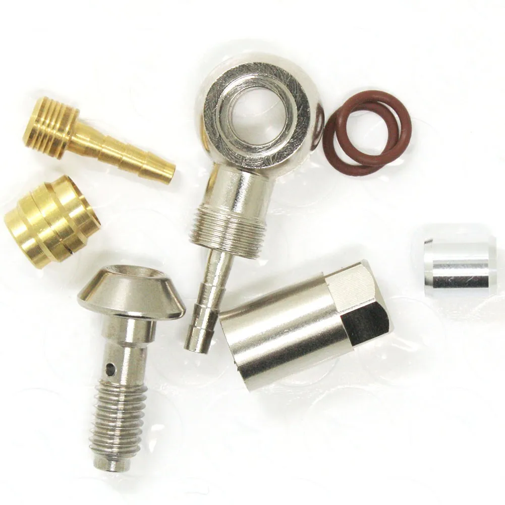 1 Set Di Raccordi Per Tubi Idraulici In Metallo Banjo Compatibile Con Per Magura Mt4 Mt6 Mt8 Mt5 Mt7 Biciclette Materiale Durevole