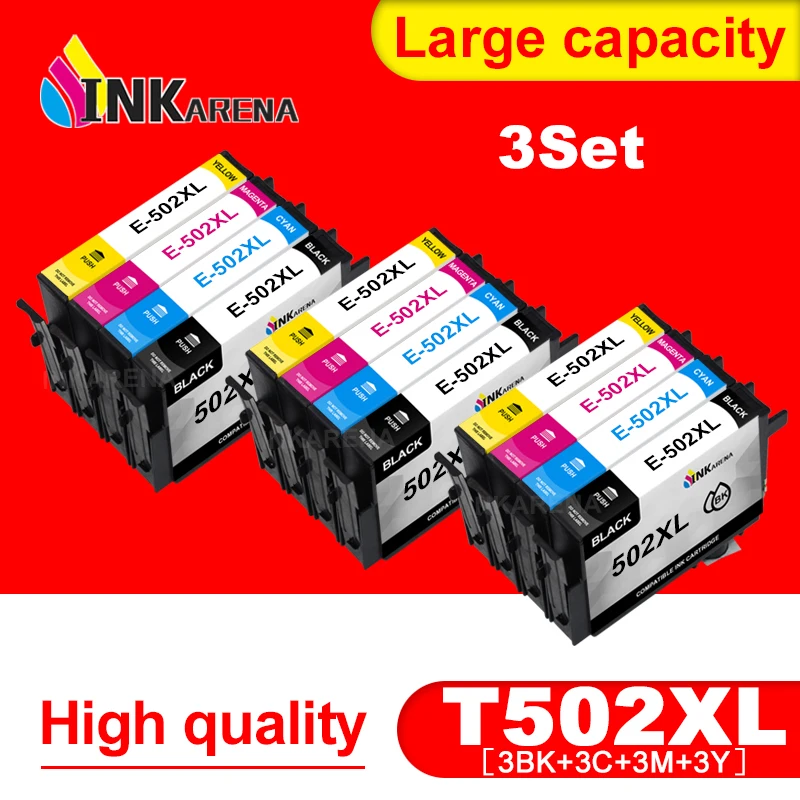 Cartuccia D'Inchiostro Inkarena T502 502Xl Compatibile Per Stampante Epson Expression Home Xp-5105 Xp-5100 / Workforce Wf-2860 Wf-2865