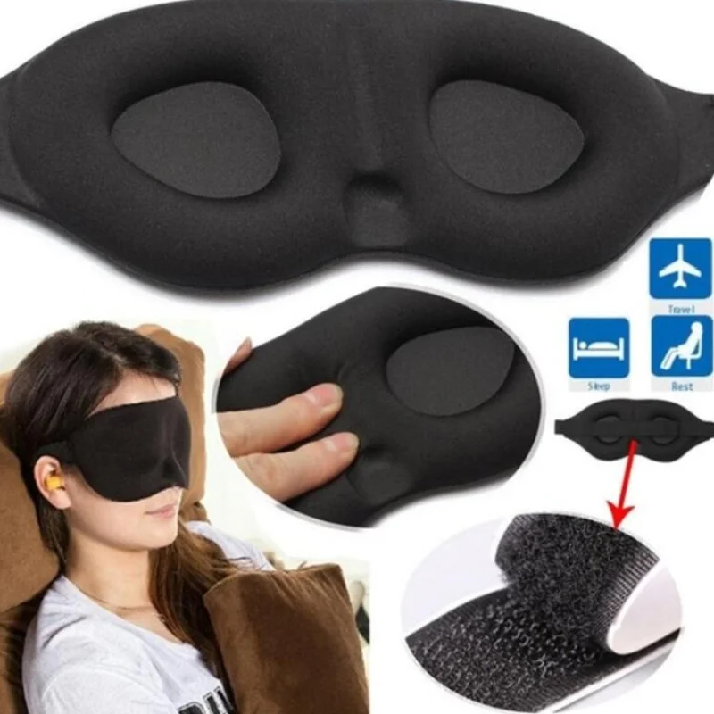 3D Sleeping Eye Mask Travel Rest Aid Eye Cover Patch Beaded Soft Sleeping Mask Blindfold Eye Relax Massager
