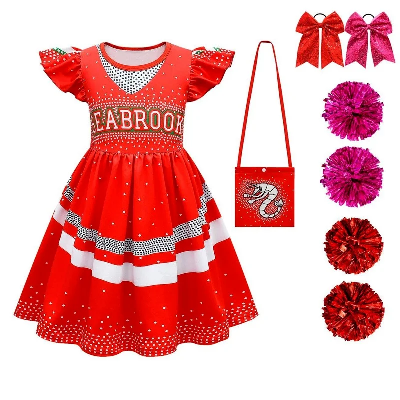 2022 Zombies 3 Halloween Cosplay Carnival Halloween Skeleton Costume Per Ragazze Fancy Dress Cheerleader Clothes Funny Party Dress