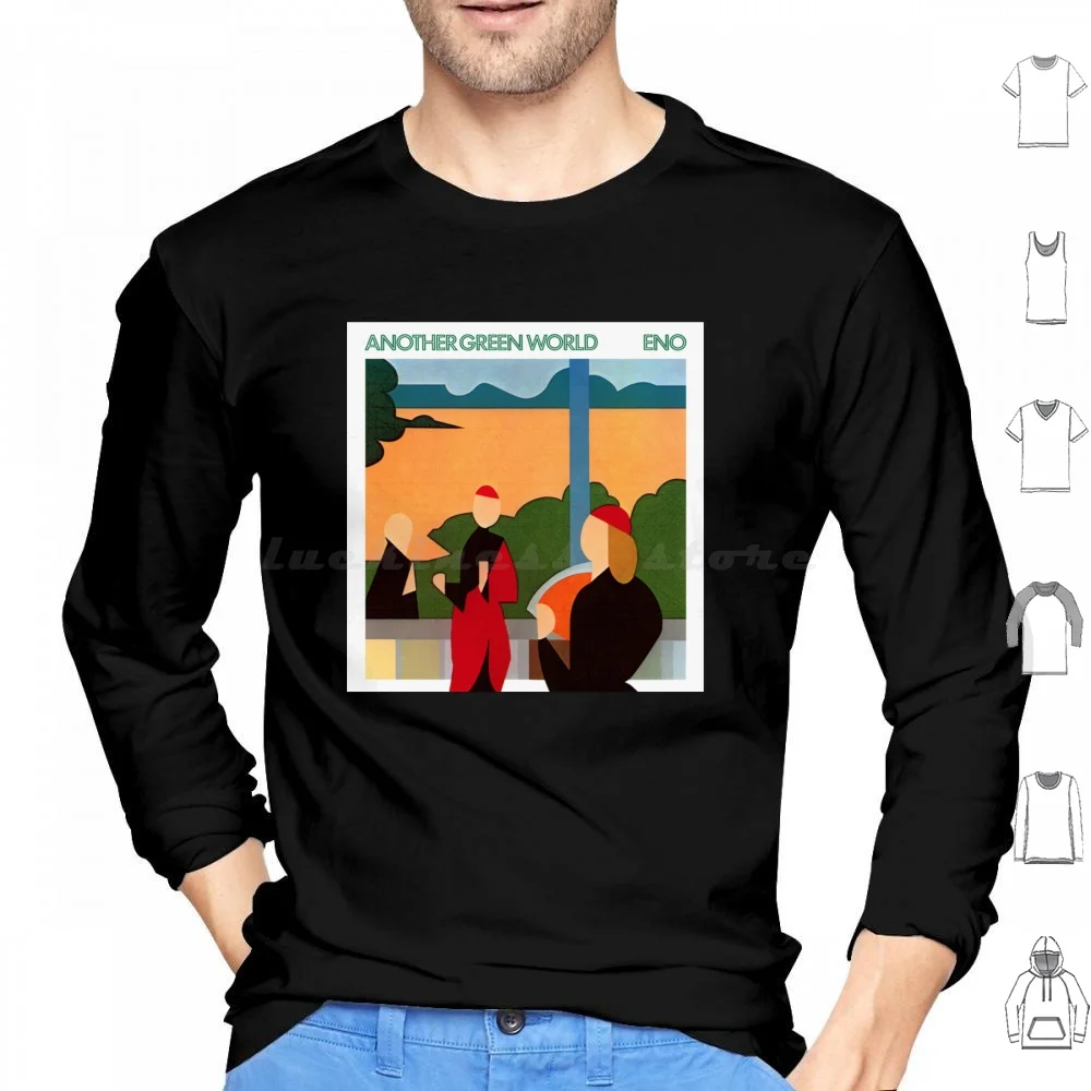 Brian Eno Altro Green World Felpe Con Cappuccio Manica Lunga Brian Eno Brian Eno Un Altro Album Del Mondo Verde Record Elettronico